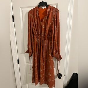 Rust Floral Dress